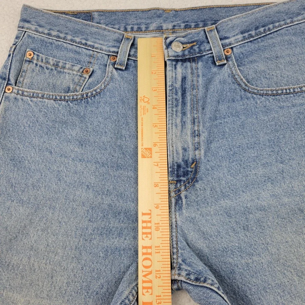 Levis 505 Shorts Mens 33 Blue Denim Regular Fit High Rise Zipper Fly Jeans - Picture 3 of 9